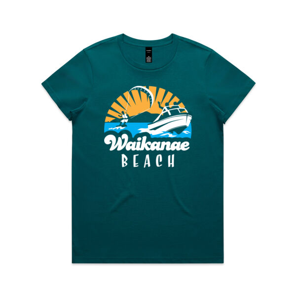 The Original Waikanae Beach Tee -  'Boat' - Women's Thumbnail